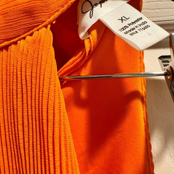 Japna Orange Halter Pleated Mini Sundress - Picture 5 of 6